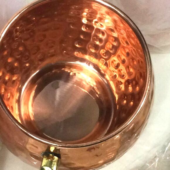Copper Cure Moscow Mule 16 Oz Hammered Mug x4 +Coasters +Straws-New-Box Gift Set - Picture 6 of 8